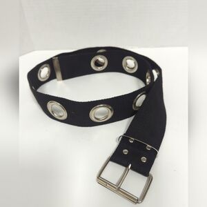 Black Canvas Unisex Grommet Belt 50" Length 2"Wide